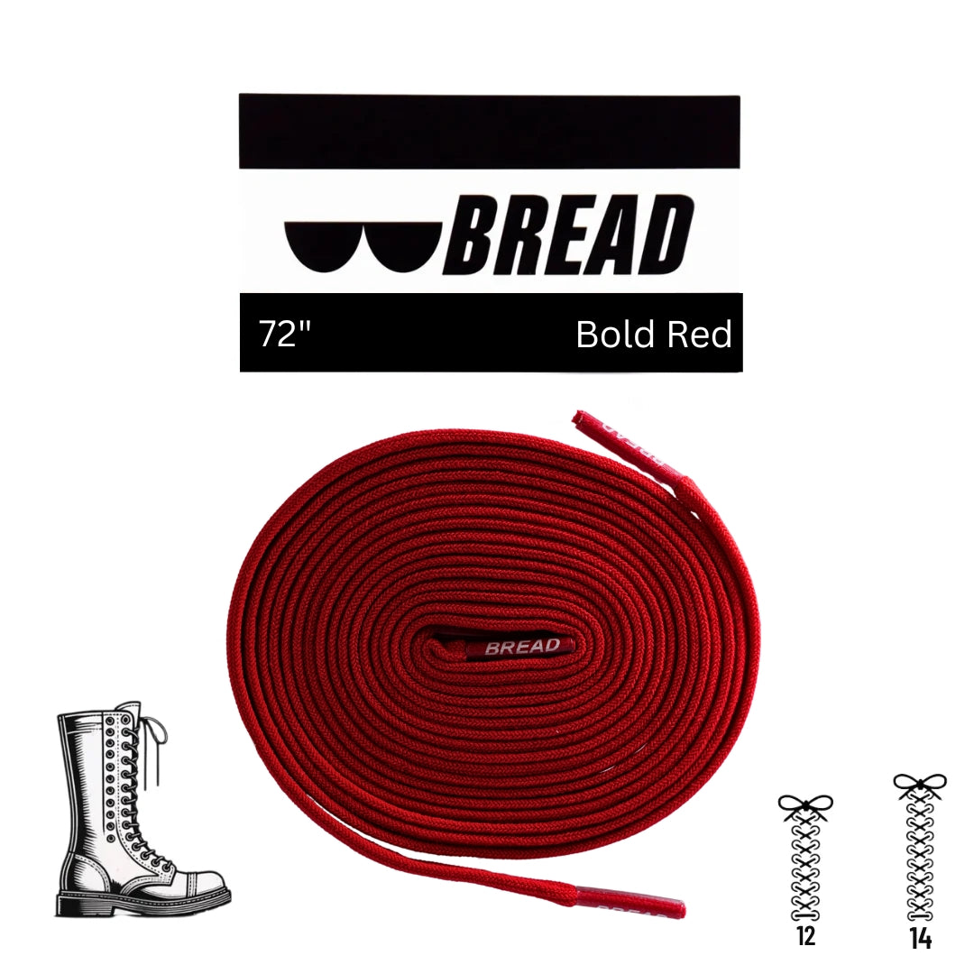 Bread No-Tie Elastic Shoelaces – Bold Red
