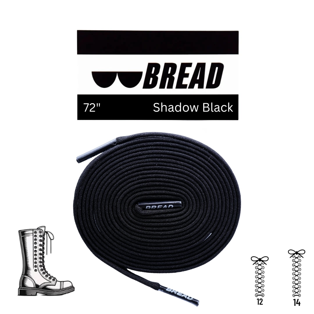 Bread No-Tie Elastic Shoelaces – Shadow Black
