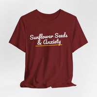 Thumbnail for Sunflower Seeds & Anxiety — Baseball T-Shirt