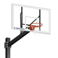 Thumbnail for Basketball System - Titan (Powder Coated) Black (6 in. x 6 in. Pole with 6 ft. Offset) - 72 in. Acrylic Backboard - Flex Rim Goal