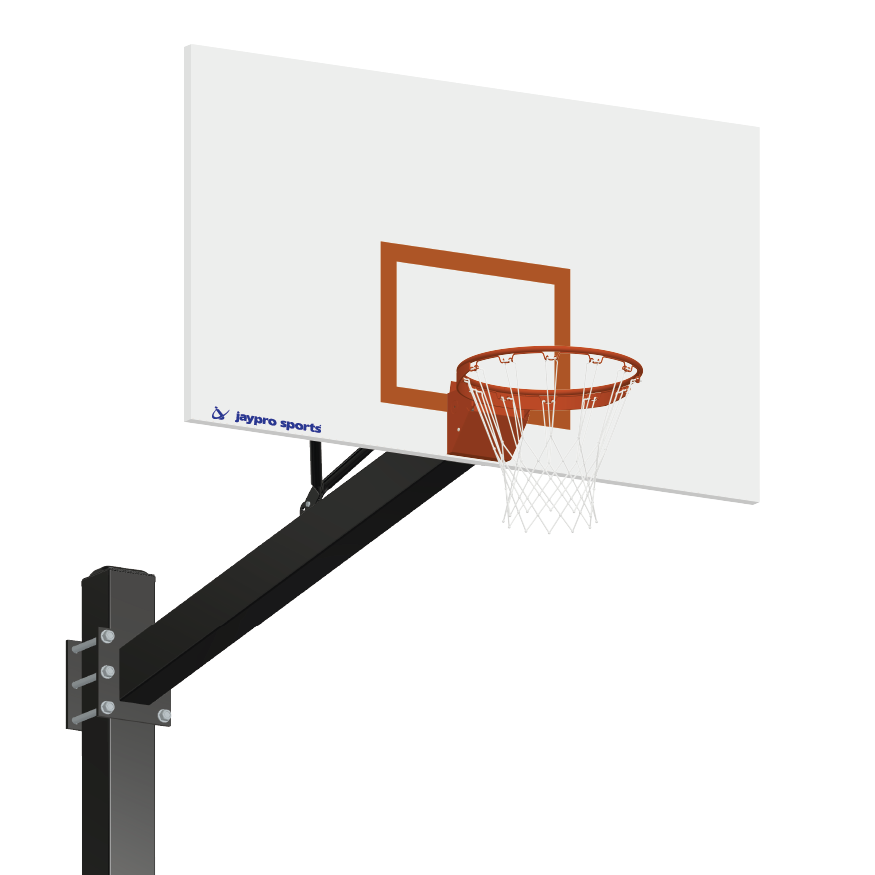 Basketball System - Titan (Powder Coated) Black (6 in. x 6 in. Pole with 6 ft. Offset) - 60 in. Steel Backboard - Flex Rim Goal