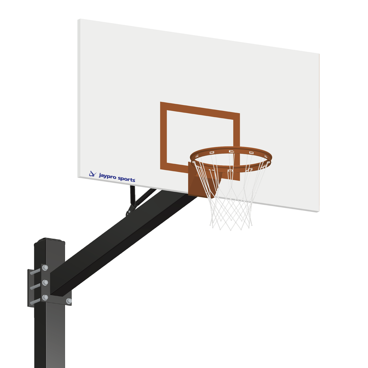 Basketball System - Titan (Powder Coated) Black (6 in. x 6 in. Pole with 6 ft. Offset) - 72 in. Steel Backboard - Breakaway Playground Goal