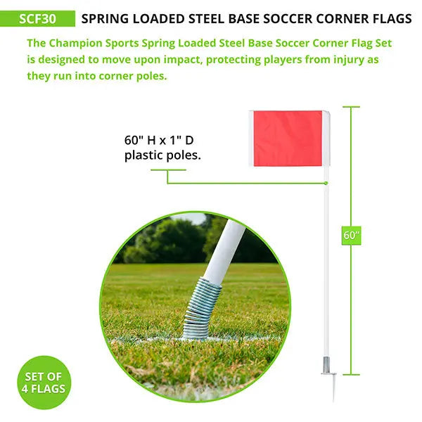 Spring Mounted Flags SPRING LOADED CORNER FLAGS – HoopsKing