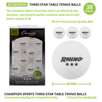 Thumbnail for 3-Star Tournament Table Tennis balls, 38