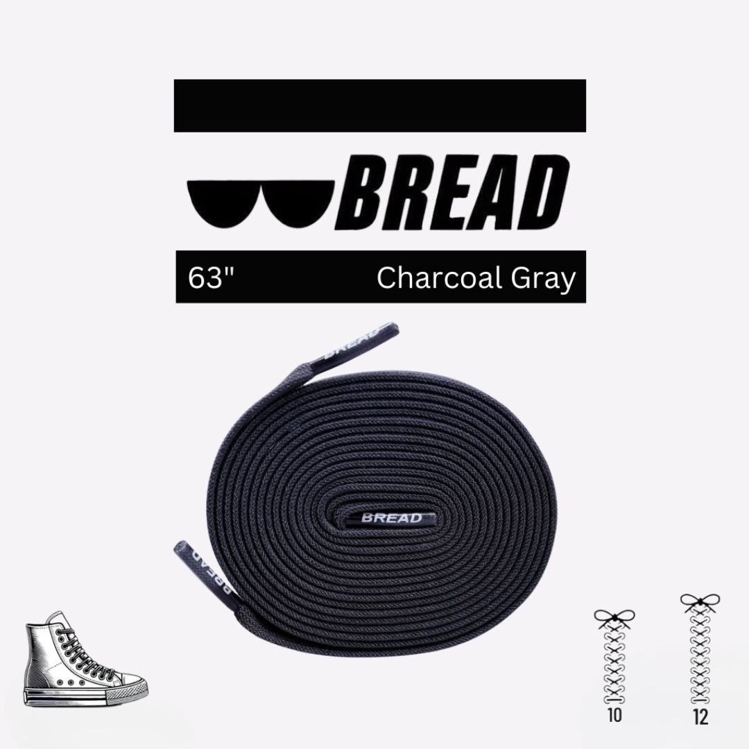 Bread No-Tie Elastic Shoelaces – Charcoal Grey