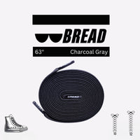 Thumbnail for Bread No-Tie Elastic Shoelaces – Charcoal Grey
