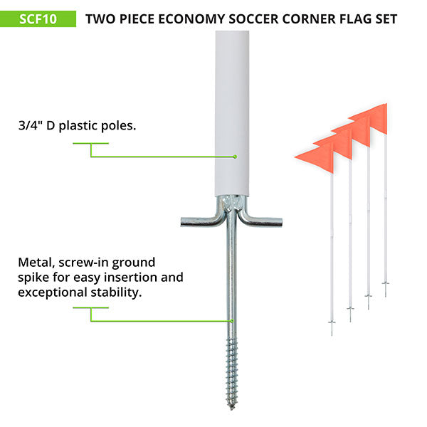 TWO-PIECE ECONOMY SOCCER CORNER FLAGS