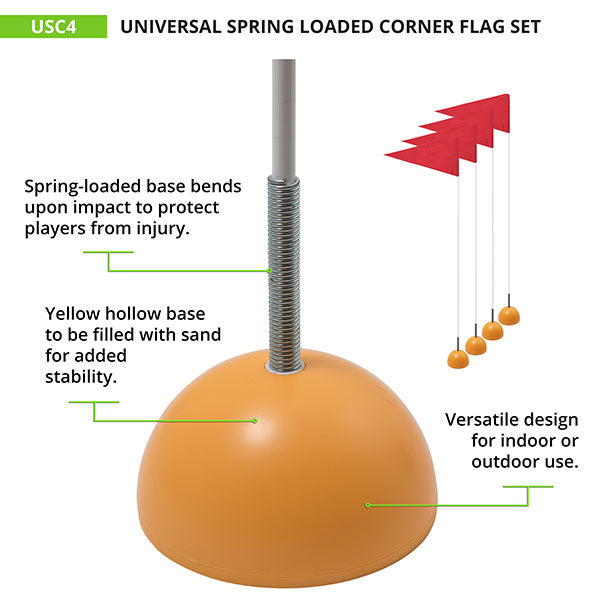 SPRING LOADED SOCCER CORNER FLAGS