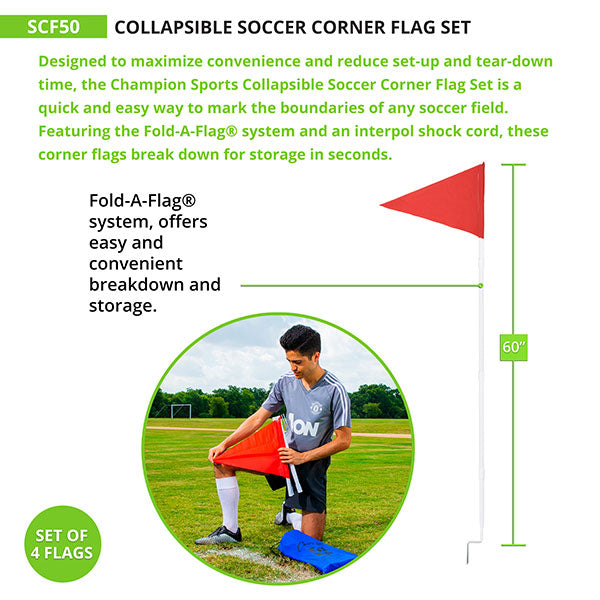 COLLAPSIBLE SOCCER CORNER FLAGS