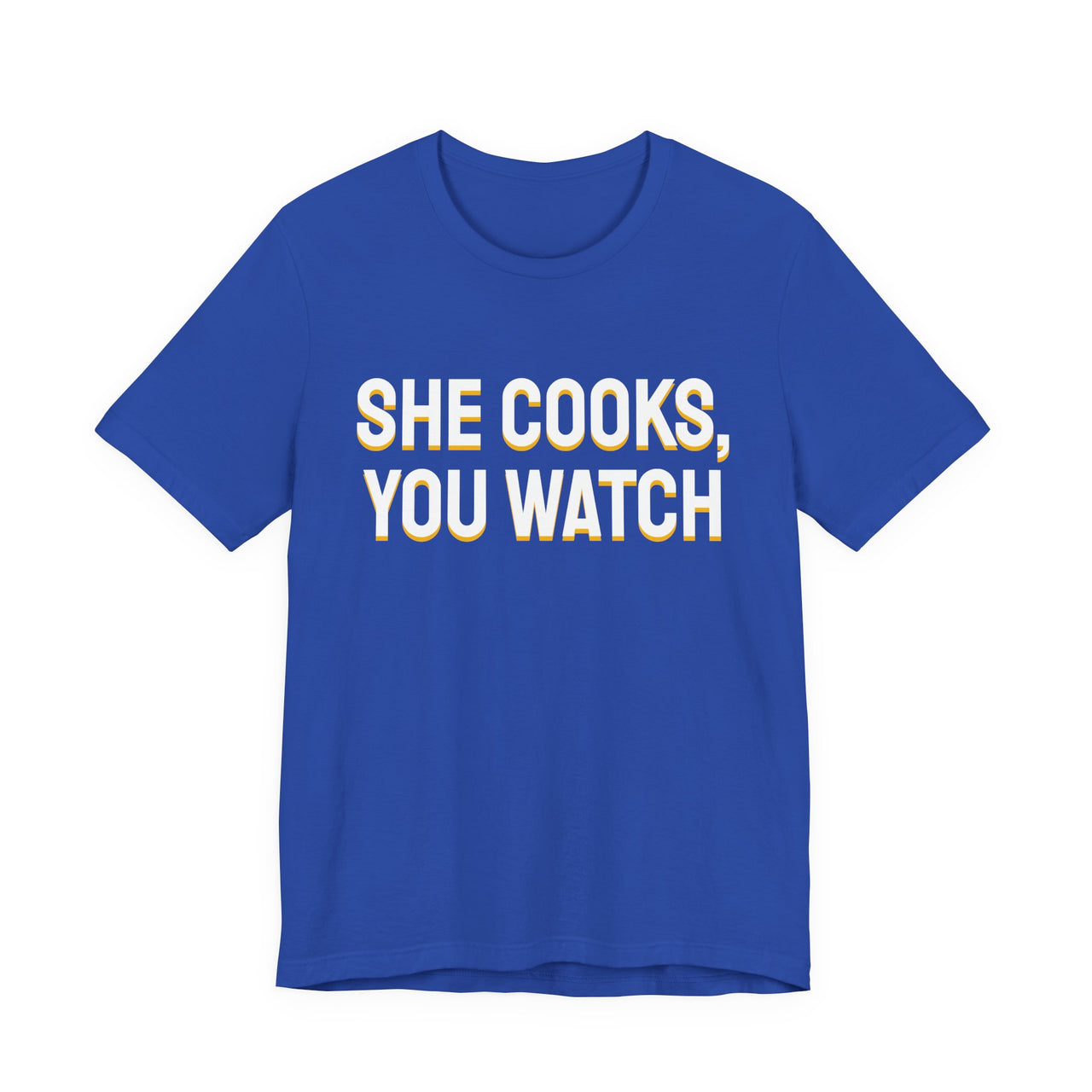 She Cooks, You Watch — Basketball T-Shirt