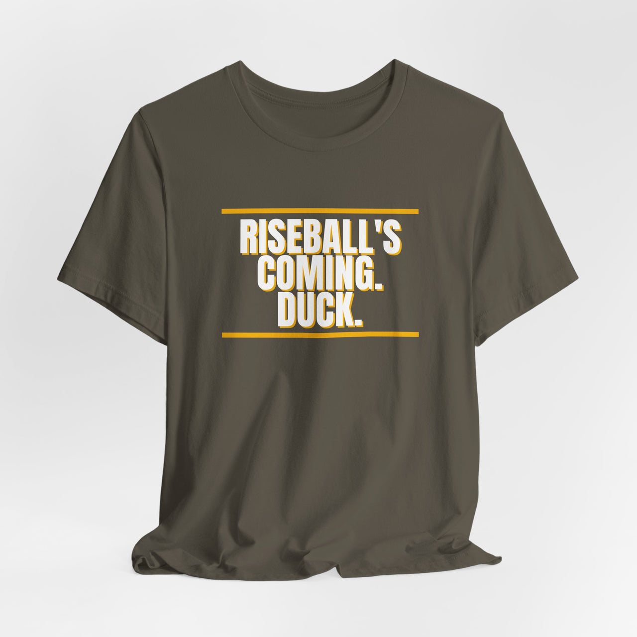 Riseball's Coming. Duck. — Softball T-Shirt