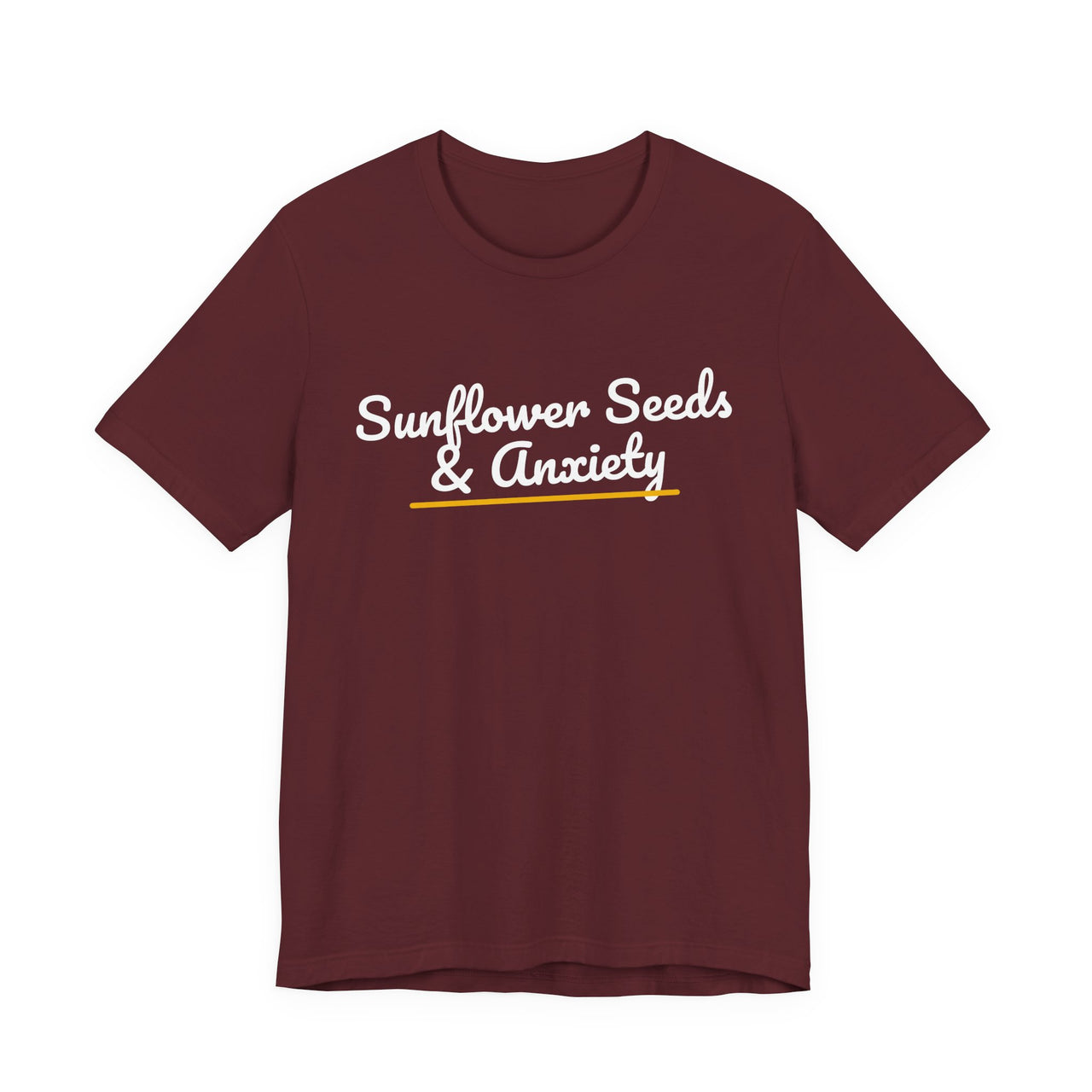 Sunflower Seeds & Anxiety — Baseball T-Shirt