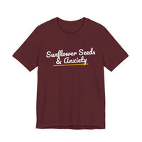 Thumbnail for Sunflower Seeds & Anxiety — Baseball T-Shirt