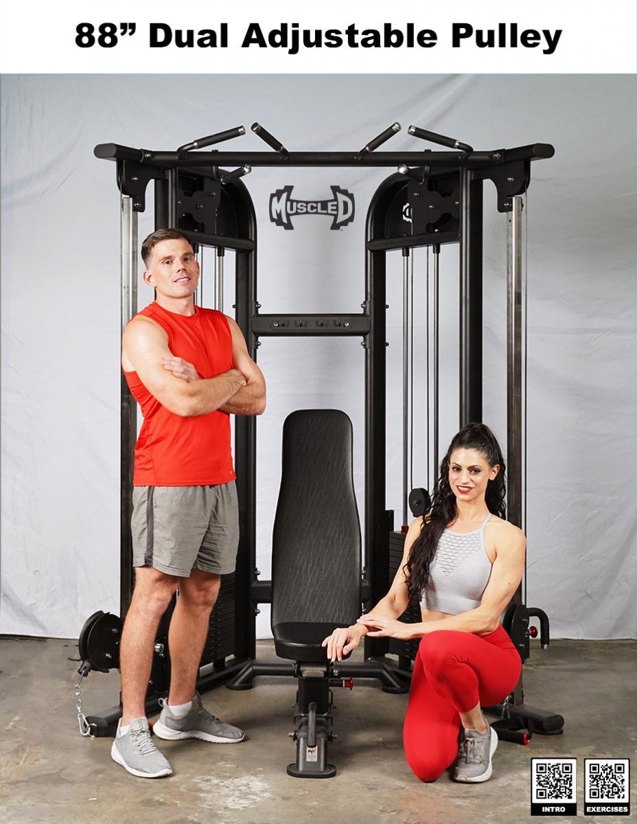 Megatron Dual Adjustable Pulley (88" & 95" height) - Muscle D Fitness - Functional Pull-Up Bar - Adjustable Height