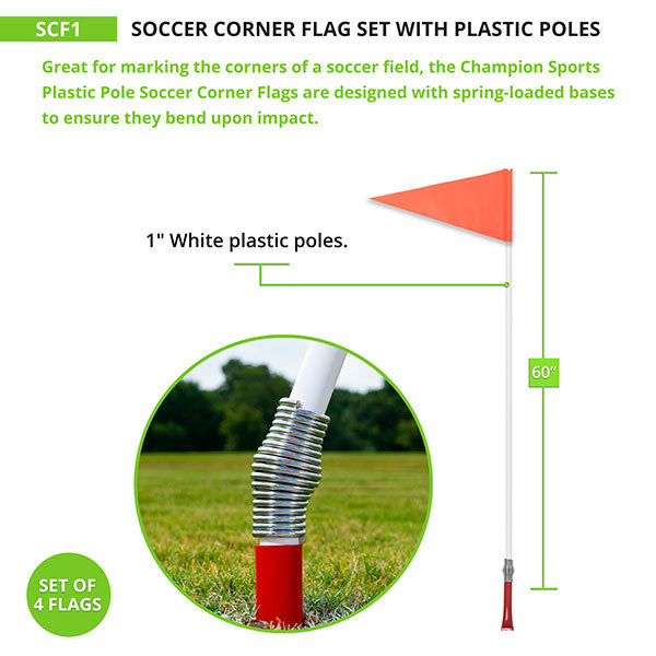 SOCCER CORNER FLAG SET WITH PLASTIC POLES