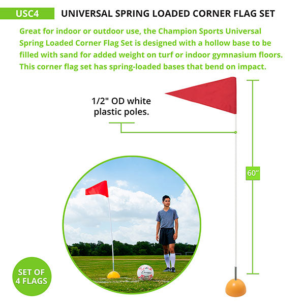 SPRING LOADED SOCCER CORNER FLAGS