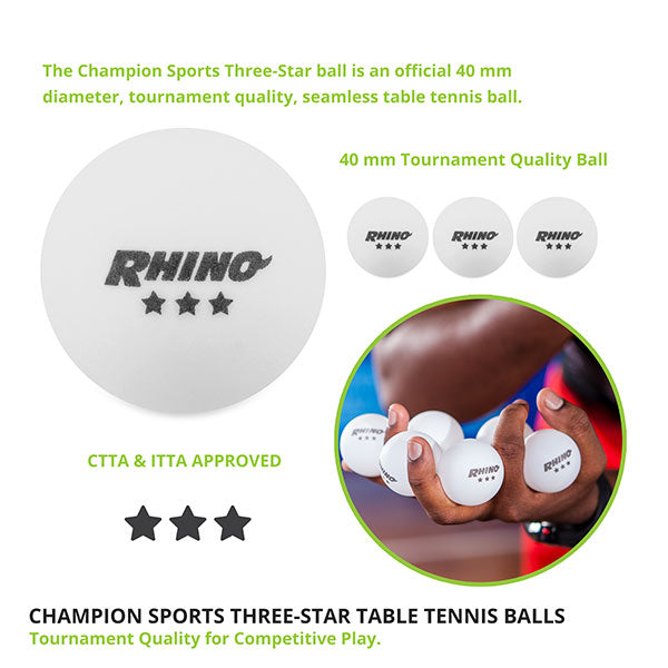 3-Star Tournament Table Tennis balls, 38