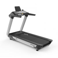 Thumbnail for Black and silver X6 treadmill with a console, handrails, and a cup holder, angled view on a white background.