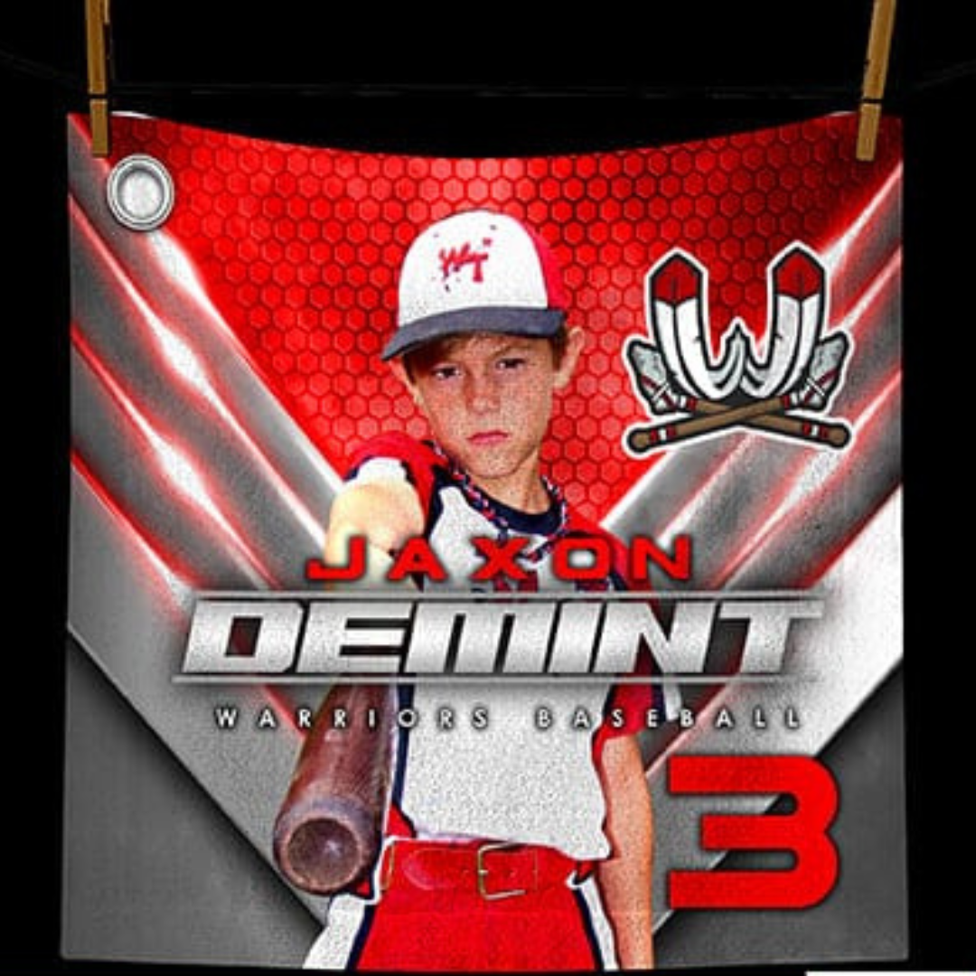 Customized 14"x14" Rally Towels – Sublimated, Grommet & Clip Included