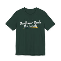 Thumbnail for Sunflower Seeds & Anxiety — Baseball T-Shirt