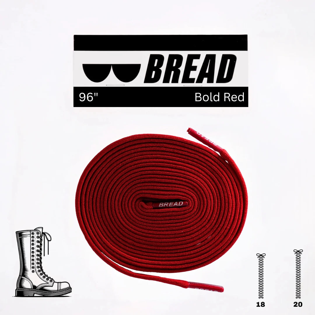 Bread No-Tie Elastic Shoelaces – Bold Red