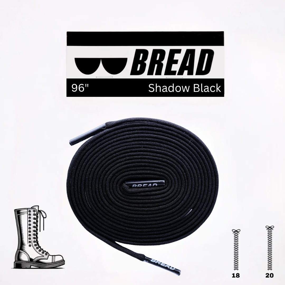 Bread No-Tie Elastic Shoelaces – Shadow Black