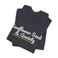 Thumbnail for Sunflower Seeds & Anxiety — Baseball T-Shirt