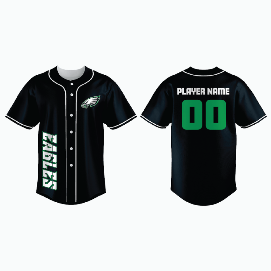 Straight Hem Full-Button Baseball Jersey (Untucked Fit) example 1