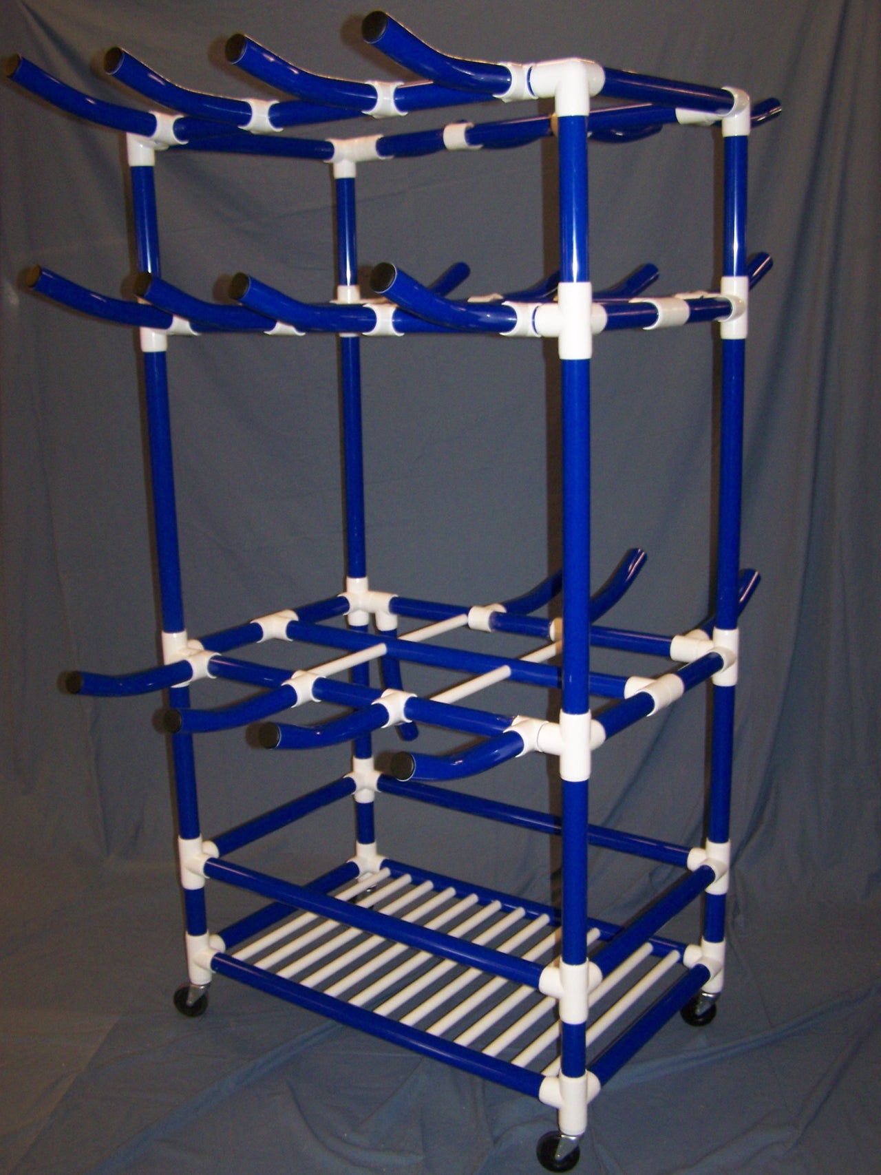 Aquatic Multi-Purpose Wet Hang Cart – Aquatic Storage Cart | Easy Assembly | 37"L x 22"W x 60"H (hooks extend 14" each side) Order Code: AMWHC