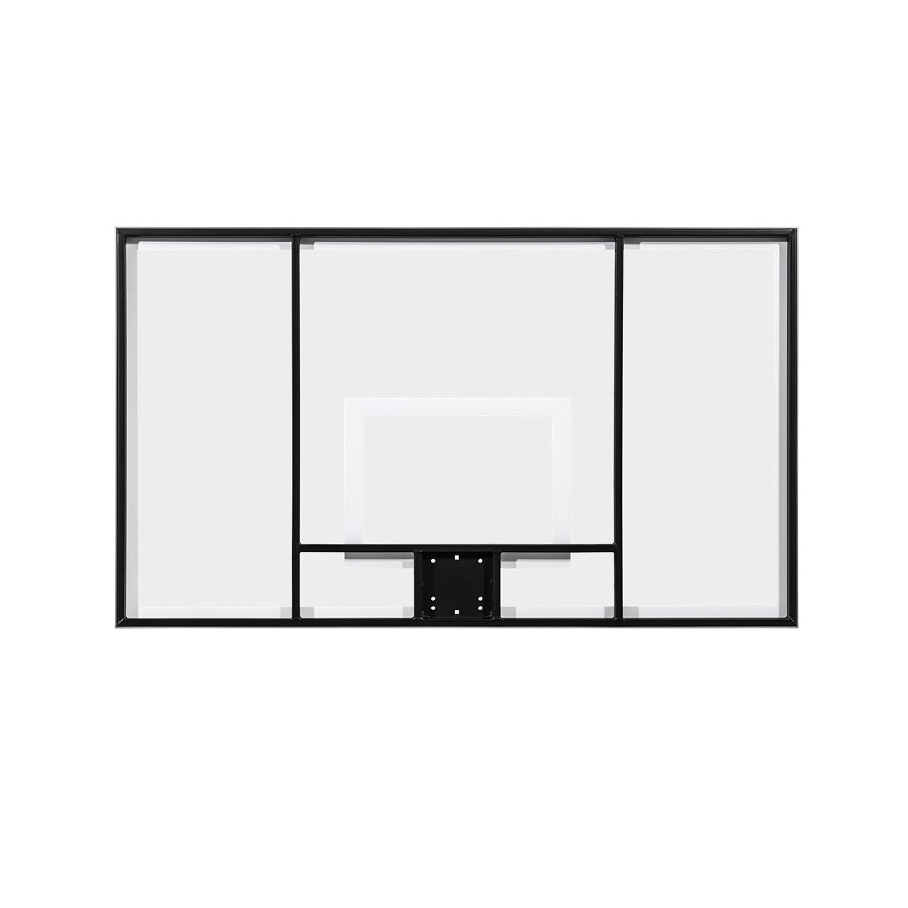 Acrylic basketball backboard rear view showing the mounting structure — 72"×42", model BB72A38