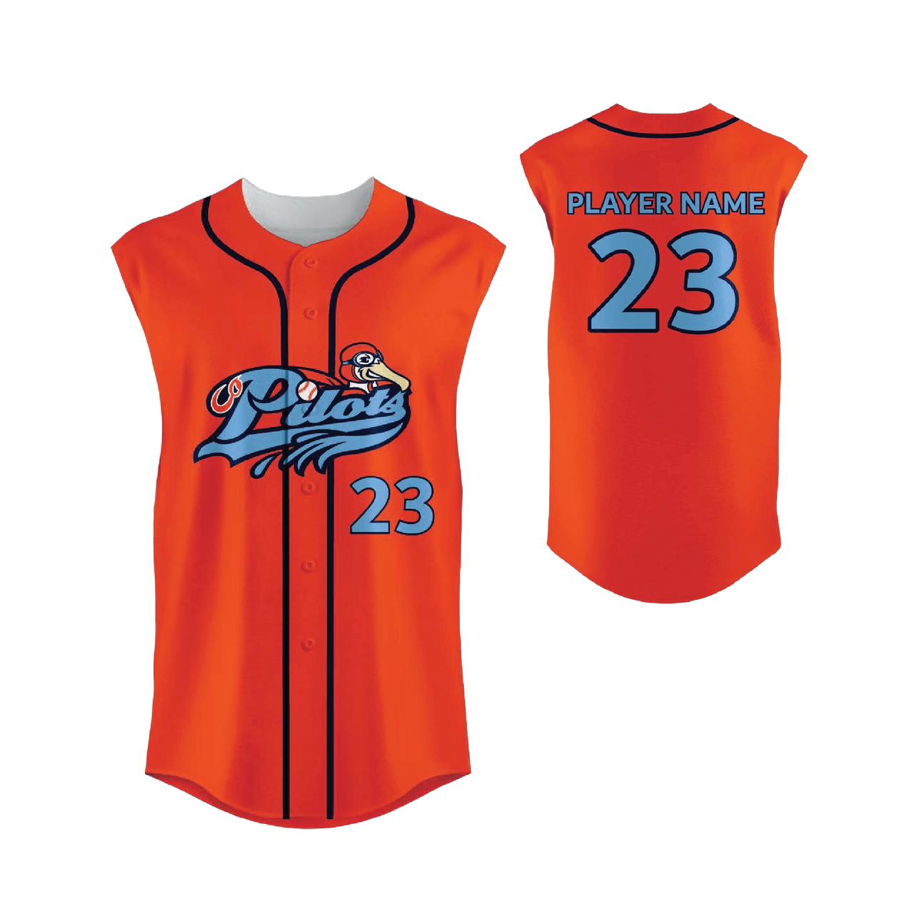 Pro Sleeveless Full-Button Baseball Jersey