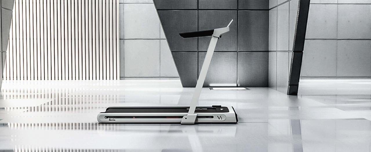 Low Profile Treadmill - Muscle D Fitness - LED Display - Heart Rate Monitor - Flex Deck for Low Impact - Adjustable Speed - Phone / Tablet Holder