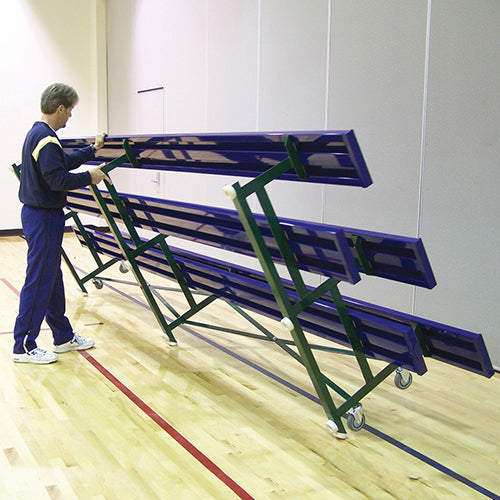 Bleacher - 21 ft. (2 Row - Single Foot Plank) - Tip & Roll (Powder Coated)