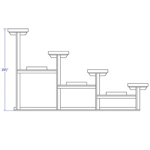 Bleacher - 27 ft. (4 Row - Single Foot Plank) - Standard, Outdoor