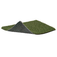 Thumbnail for Green batting cage turf with one corner folded back to show the gray backing, on a white background