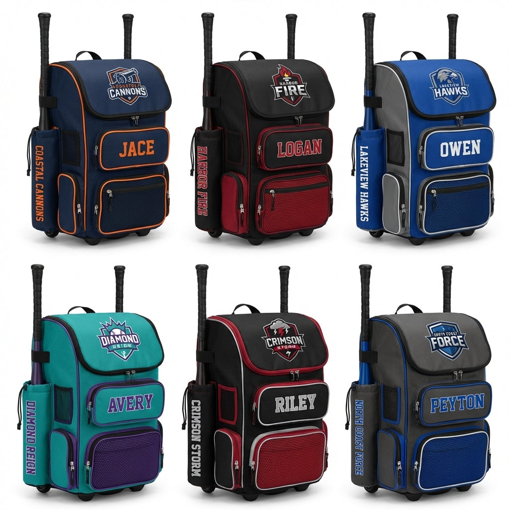 Custom Baseball Softball Backpack | 4 Bat Holder