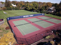 Thumbnail for Printed mesh windscreen surrounds outdoor tennis courts