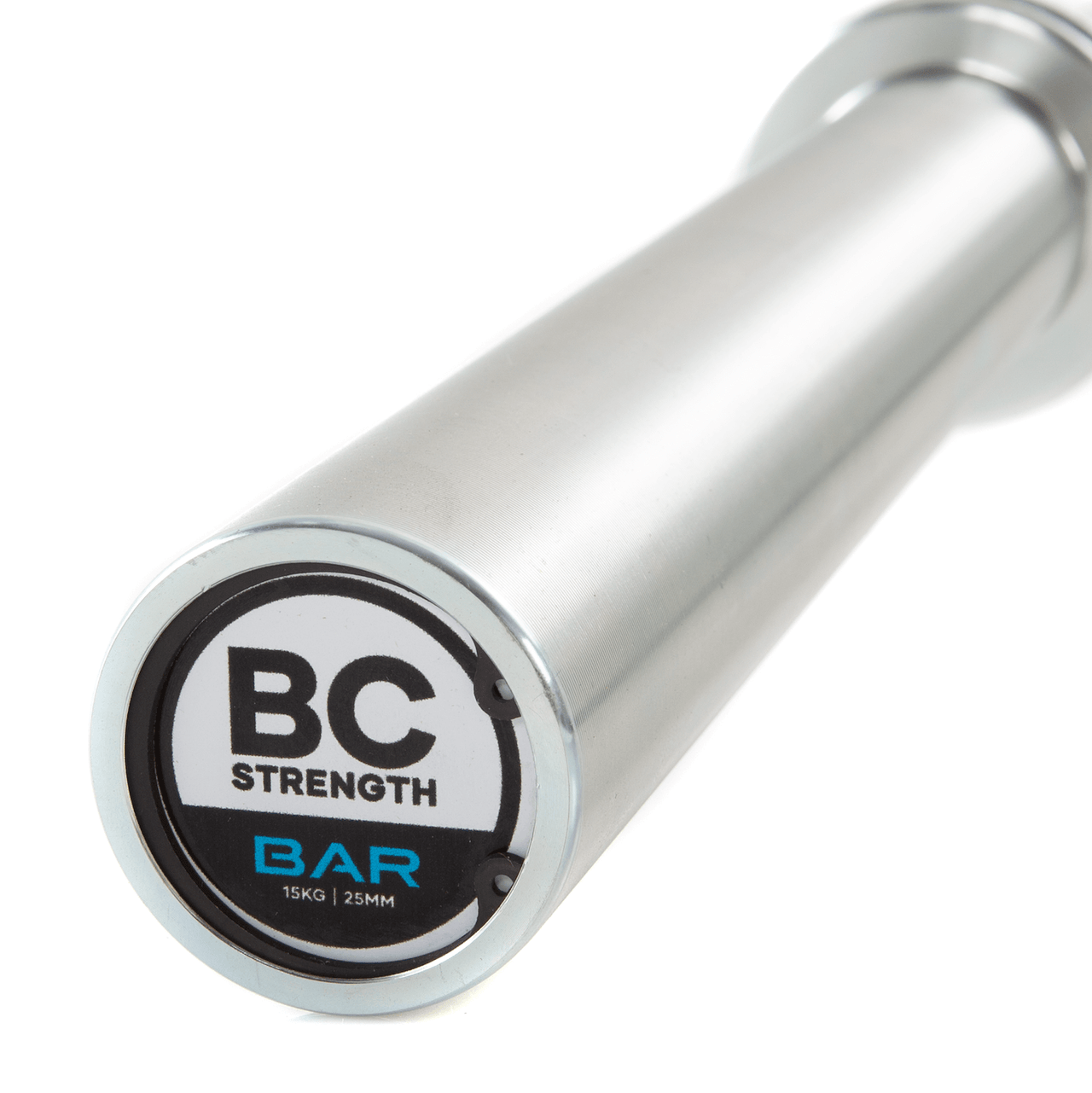 BC Strength 15kg 25mm Olympic barbell made in the USA for squats and deadlifts