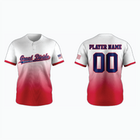 Thumbnail for Pro 2-Button Drop V Placketed Baseball Jersey example 17