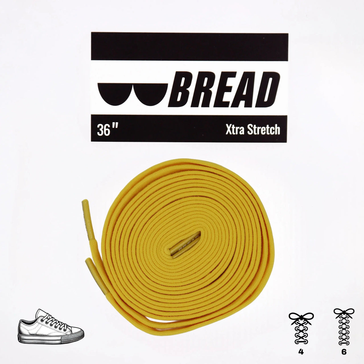 Bread No-Tie Elastic Shoelaces – Corona Yellow
