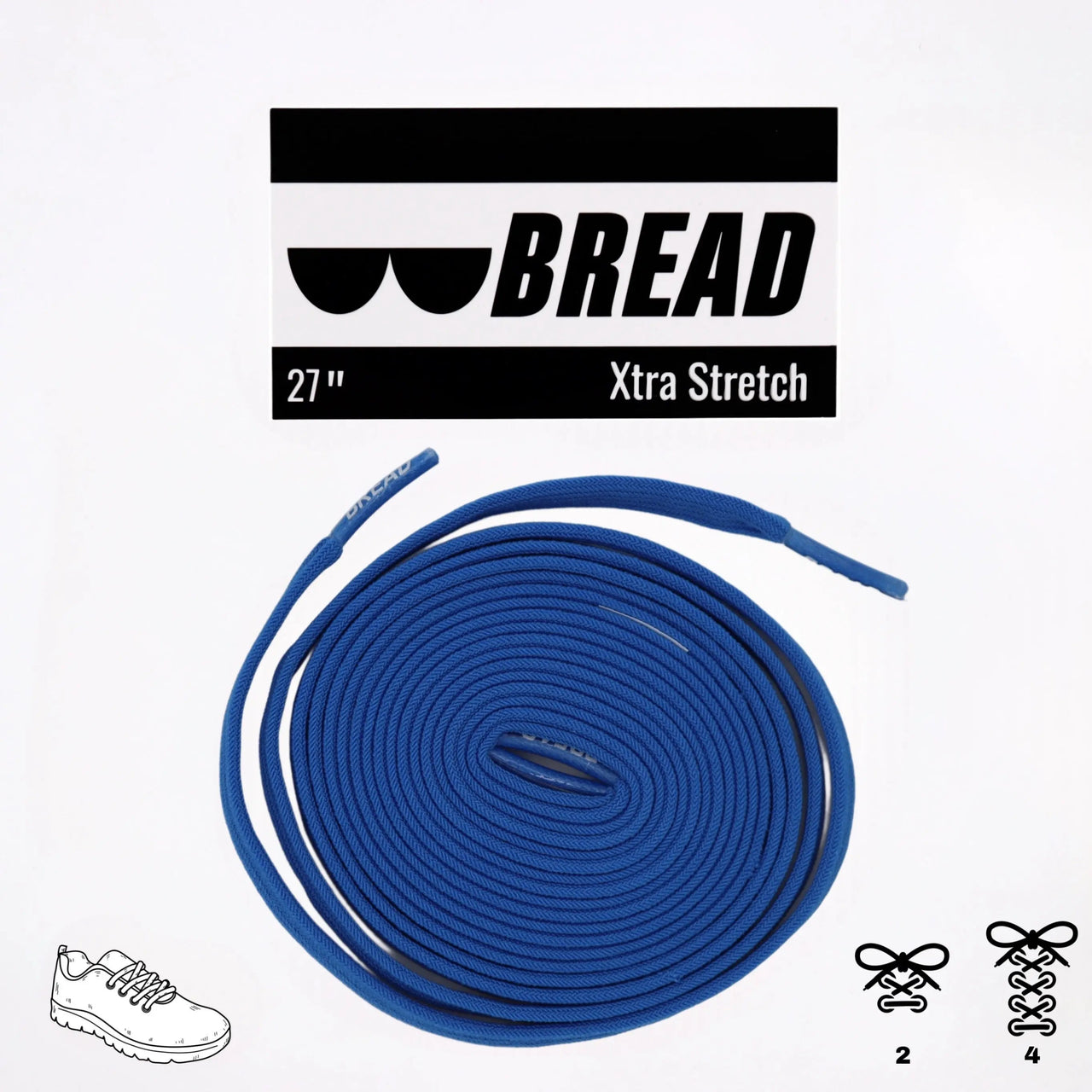 Bread No-Tie Elastic Shoelaces – Sonic Blue