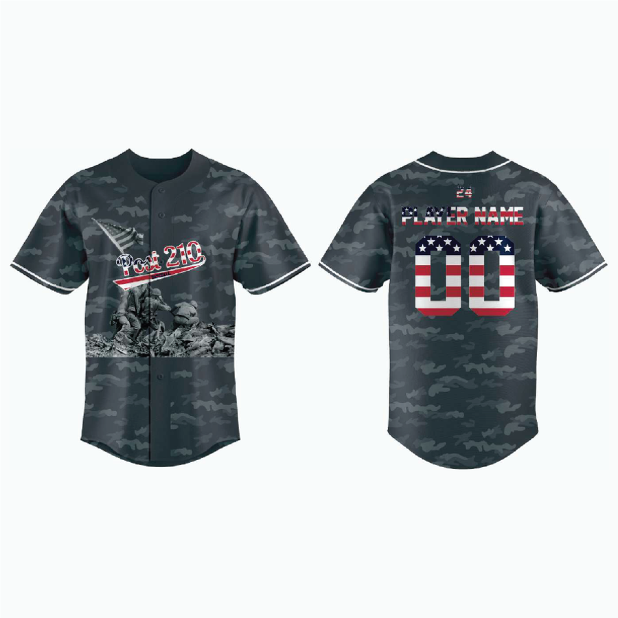 Straight Hem Full-Button Baseball Jersey (Untucked Fit) example 5