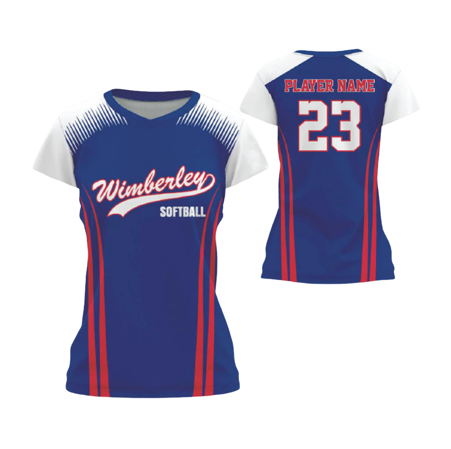 Cap Sleeve V-Neck Softball Jersey