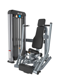 Thumbnail for Muscle D Fitness Elite Plus Chest Press machine with black padding and silver frame.