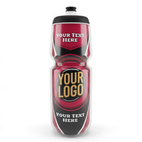 Thumbnail for Customizable water bottle with text and logo fields on a white background