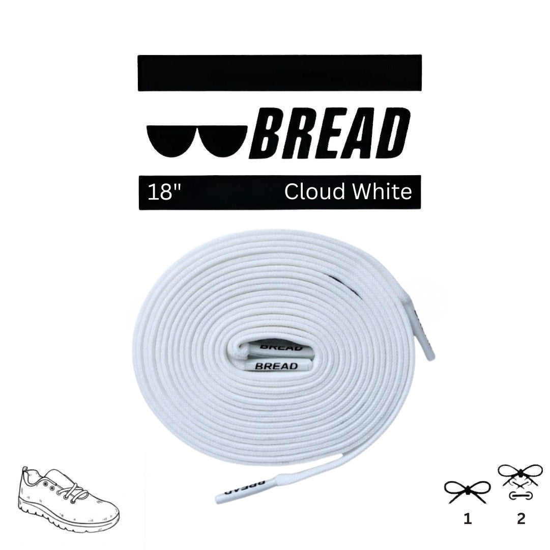 Bread No-Tie Elastic Shoelaces – Cloud White