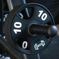Thumbnail for Black urethane coated 10lb Olympic weight plate with 
