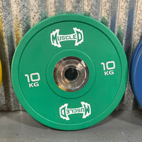 Thumbnail for Green 10kg urethane bumper plate with 