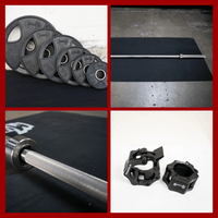 Thumbnail for Hard Chrome Olympic Bar and Olympic Rubber Weight Plate Sets