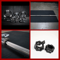 Thumbnail for Olympic bar, urethane weight plates, and barbell collars.